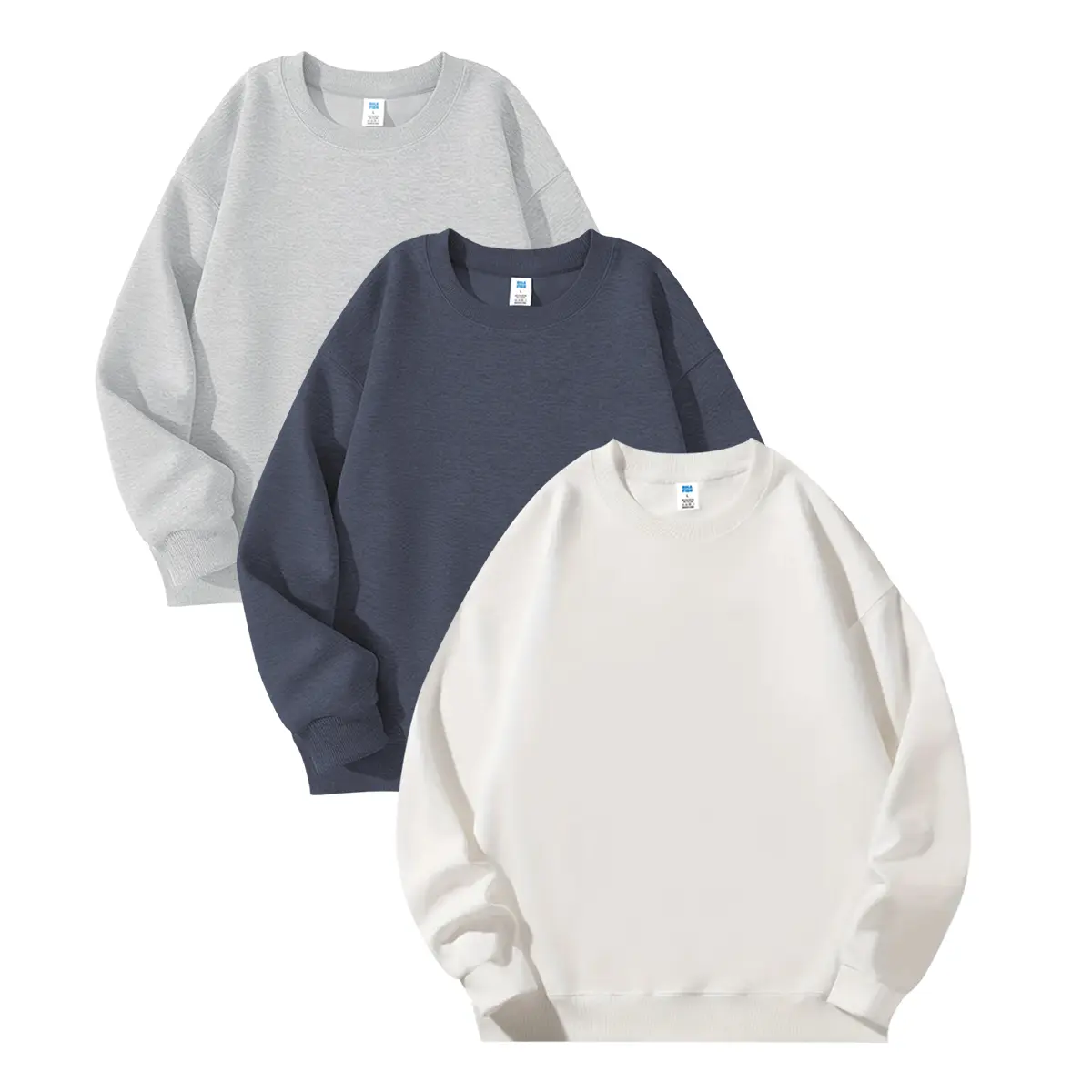 Holafish Unisex Crewneck Sweatshirt for Women Mens Solid Color Long Sleeve Sweatshirt,Loose Sweatshirt Soft Fabric,Crew Neck Solid Color Sweatshirt Adult Tops
