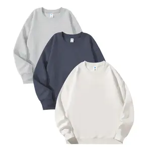 Holafish Unisex Crewneck Sweatshirt for Women Mens Solid Color Long Sleeve Sweatshirt,Loose Sweatshirt Soft Fabric,Crew Neck Solid Color Sweatshirt Adult Tops