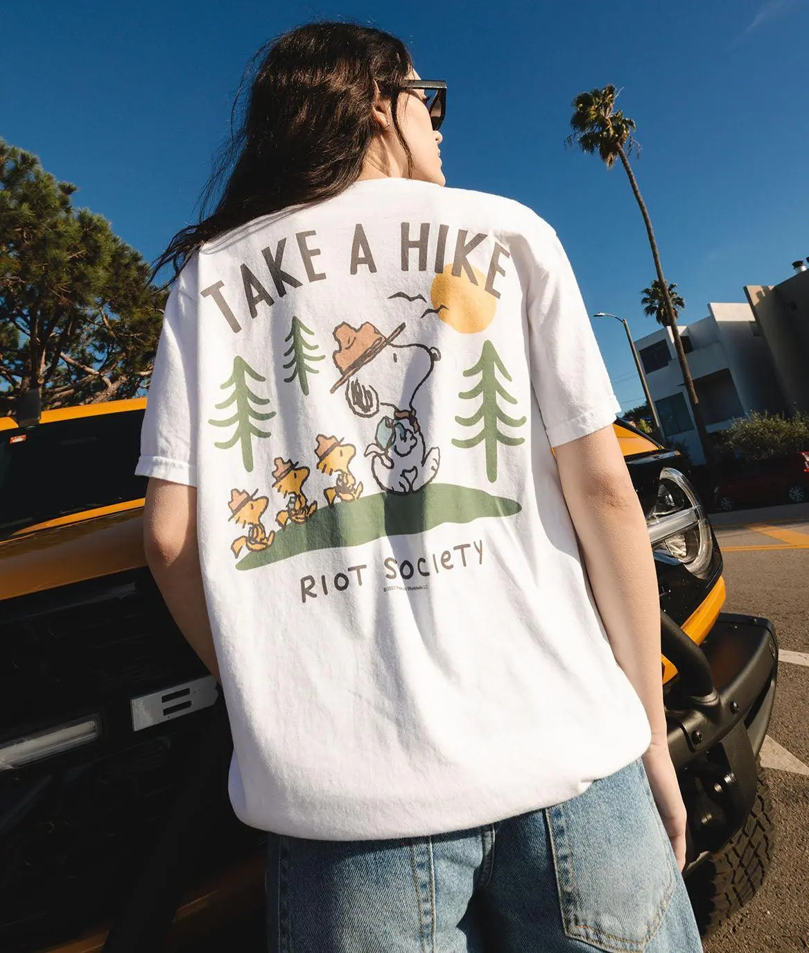Peanuts Snoopy Take a Hike Boyfriend Tee - White