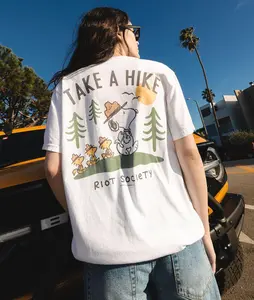 Peanuts Snoopy Take a Hike Boyfriend Tee - White