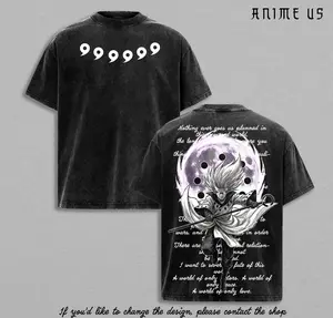 Madara Uchiha Six Paths Form Narut0 Anime Graphic Tee Vintage Washed Oversized Dark Streetwear T Shirt Soft Cotton Unisex Shinobi God Power Aesthetic Gift