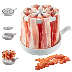Microwave Bacon Cooker, Easy Holiday Meal Prep, Reduces Fat, Crispy Results, Grease Catcher, Simple Cleanup, CleanGlide Technology