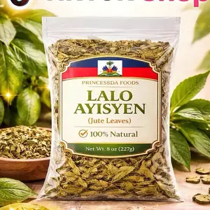 Princessda Foods Lalo Ayisyen – 100% Natural Jute Leaves 8 oz Haitian Herbal Tea Traditional Flavor 227g Premium Quality