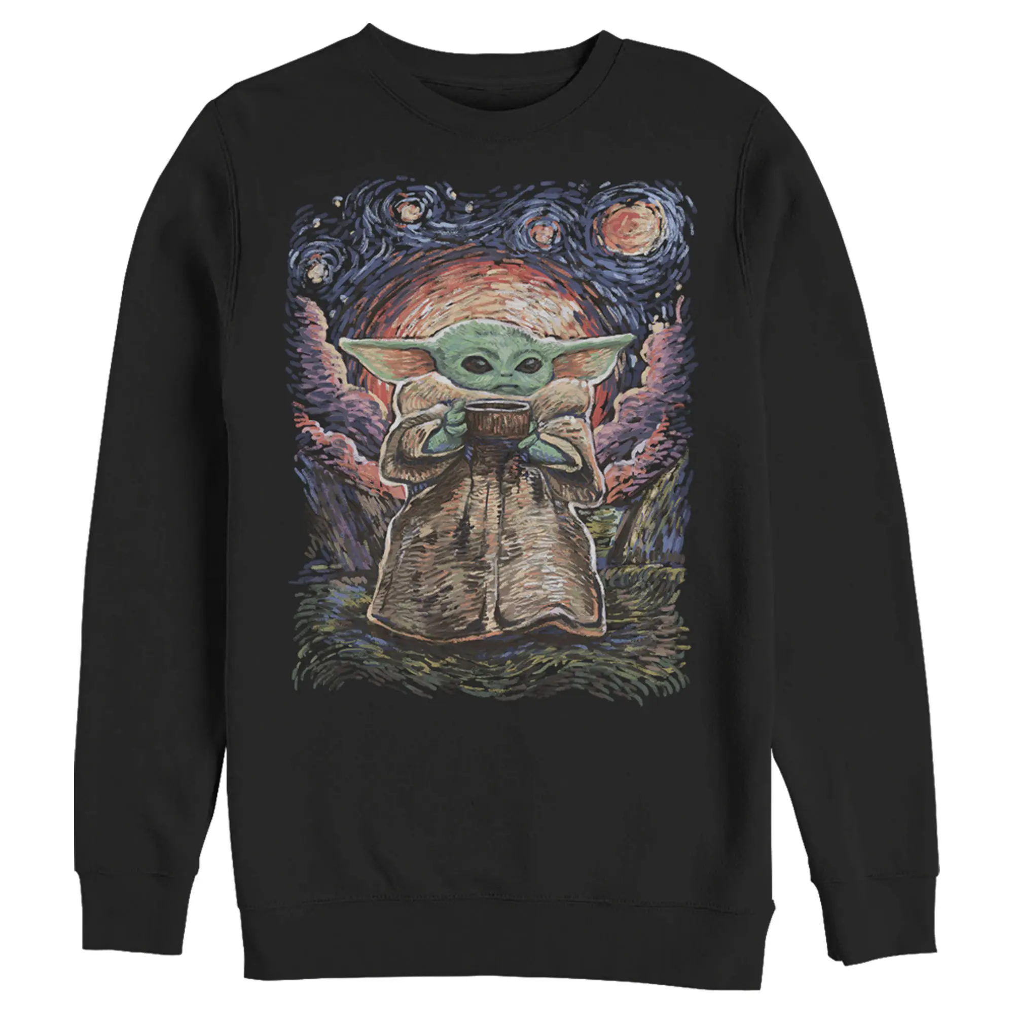 Men's Star Wars The Mandalorian The Child Starry Night Sweatshirt