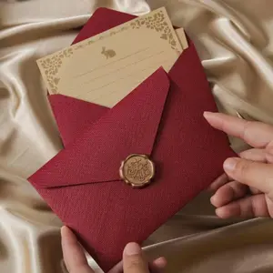 16-Piece Thick Linen Envelope Set, Includes 3 Envelopes, 10 Handwritten Love Letter Cards, 3 Wax Seals, Perfect for Romantic Letters