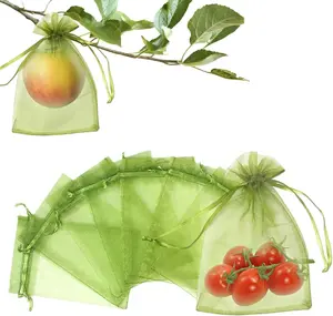 100 PCS Fruit Protection Bags, 4 × 6 inch Fruit Cover Bags, Fruit Netting Bags to Protect Grape, Strawberry, Tomato and Berries
