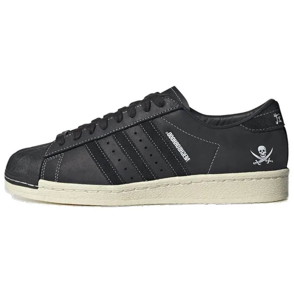Adidas Neighborhood X Superstar 30th Anniversary' Versatile Comfort Low Top Skate Shoes Unisex Black White ID8650