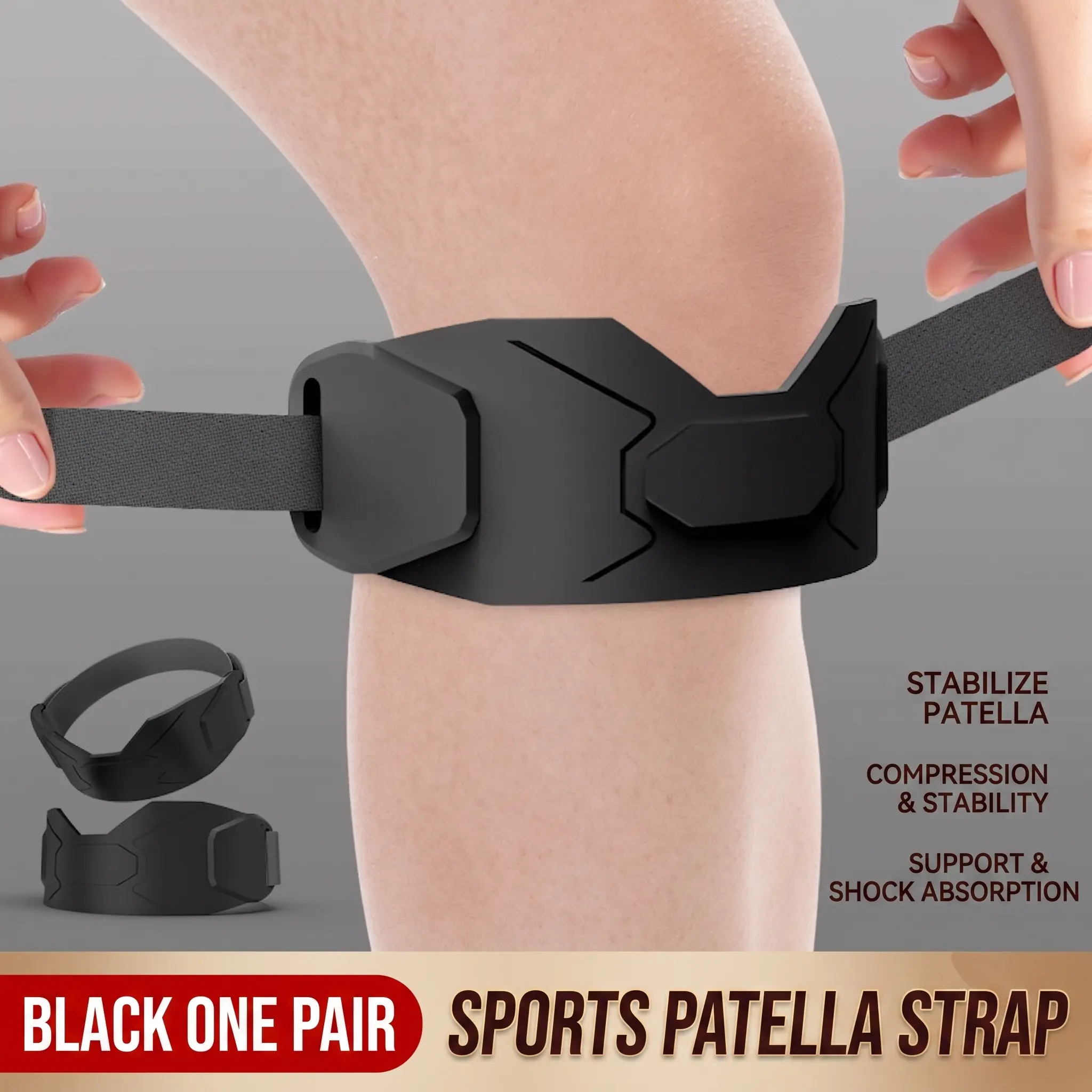 2-Pack Patellar Tendon Knee Strap | Adjustable Knee Brace for Pain Relief, Patella, Running, Squats & Hiking | Knee Support