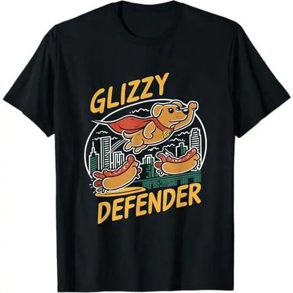 Glizzy Defender Hot Dog Superheros T-Shirt