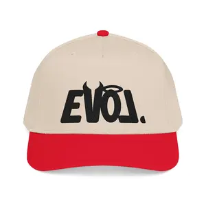 Evol OG Two Tone Hat Unisex US ONLY Beige with Red Brim Adjustable Fit