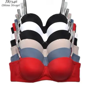 Push Up Light Padded Multiway 3 Hooks Shine Removable Straps Bra  Comfortable & Supportive Womenswear Everyday