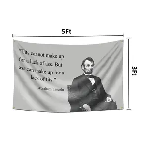 Honest Abraham Lincoln Flag with Inspirational Quote for Home Decor and Wall Art Durable Fabric Educational Feature Perfect for History Lovers