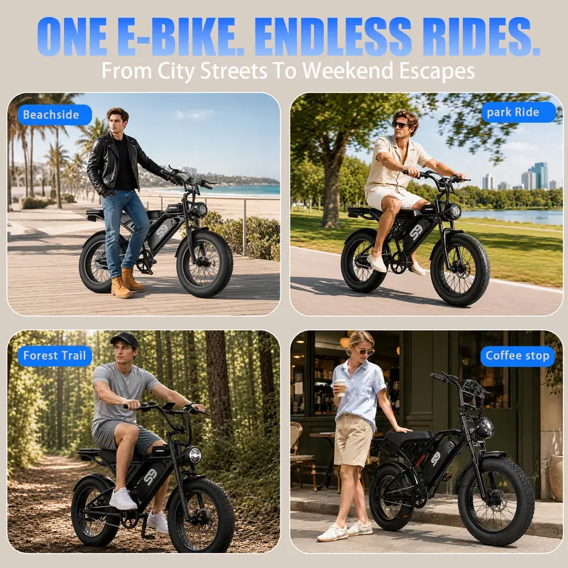 S9 electric bike in city and outdoor riding scenes