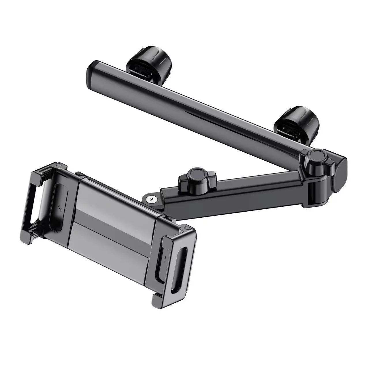 Metal Car Seat Headrest Tablet & Mobile Phone Holder - Clamp Mount, Adjustable Arm, 360° Adjustable Angle, Telescopic Design, Compatible with 4.7-12.9 in Devices, Ideal for Long-Distance Travel, 360 Degree Rotation Tablet Stands & Bases, Adjustable Phone