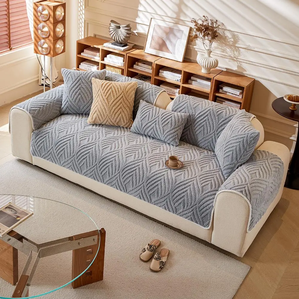 Leaf Pattern Sofa Cover, 1 Count Soft Comfortable Sofa Towel, Washable Sofa Slipcover, Non-slip Couch Sofa Protector, Sofa Couch Covers for Home Living Room Hotel Salon #GLOBAL PICKS