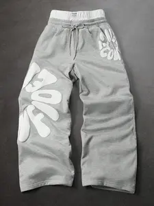 Men's Letter Print Drawstring Waist Loose Fit Casual Sports Pants, Layered Sportswear, Comfortable and Stylish Athletic Wear