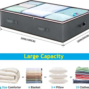 Budding Joy 90L Under Bed Storage Containers, Closet Organizers, Foldable Underbed Storage Bags, Ideal for Linen & More