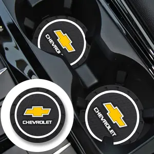 Car Cup Holder Mat Silicone Non-Slip Waterproof, Chevrolet Series Car Interior Accessories, Durable Vehicle Drink Pad