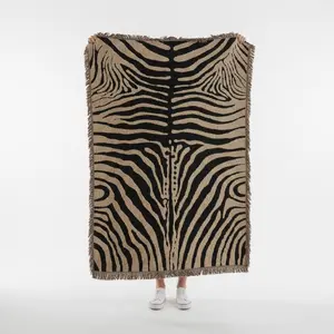 Abstract Zebra Stripe Woven Blanket | Animal Print Throw, Cool Girl Apartment Decor