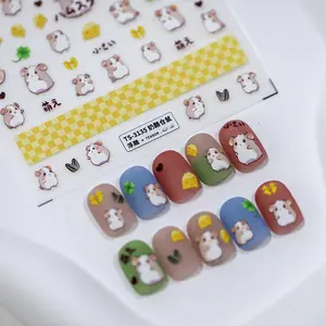 5D Hamster Nail Art Stickers, Animals Nail Sticker Decal (422)