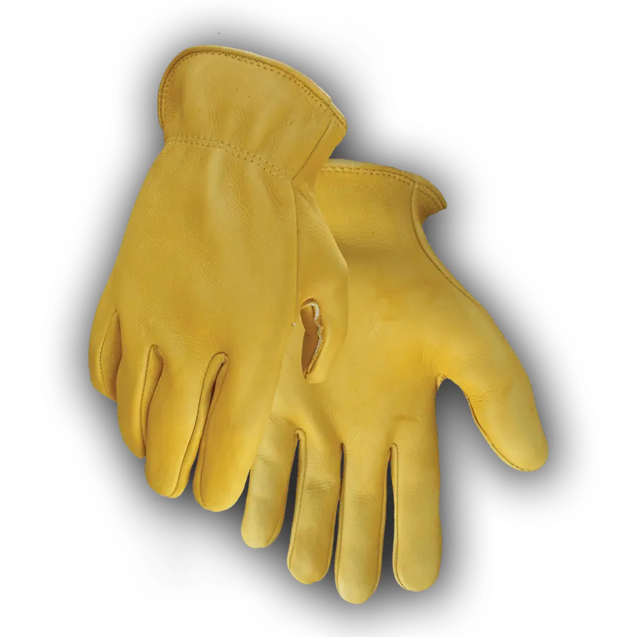 Work Safety Deer Skin Soft Leather Motorcycle Gloves 402 - Seamless Palm, Adjustable Fit, Secure Grip, Enhanced Flexibility, Ideal for Driving & Ease of Movement, Comfortable And Reliable