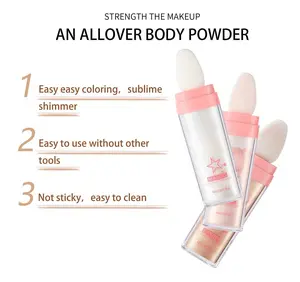 Glitter Powder Highlighter Makeup - Body & Face Brightening 3D Blusher, Patting Powder Highlighter, Shade 01# White Moonbeam