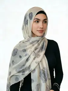 Women's Boho Floral Print Sun Protection Scarf, Soft and Skin-Friendly Polyester Cotton, Loose-Fit Headscarf for All Seasons