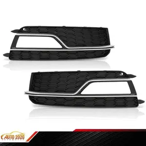 Fit For Audi S5 A5 S-Line 13-16 Front Bumper Fog Light Grilles Cover LH & RH