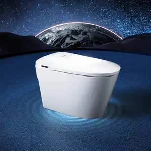 Smart Toilet with Foam Shield, Auto Open/Close Lid, Built-in Tank, 12" Rough In, Foot Sensor Flush, Warm Dryer, Heated Seat, Self Cleaning, Comfort Height One-Piece Elongated (ZYS1)