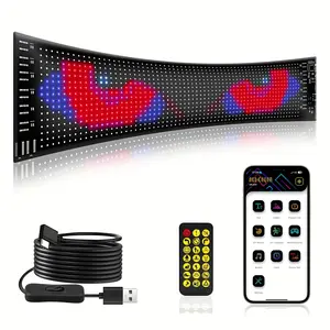Blumi Light LED Display for Car, Colorful Eye Lamp Soft Screen for Car Window, DIY Car Dynamic LED Smart Colorful Lamp, Programmable Flex LED Display