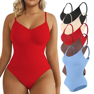 Women's Shapewear Bodysuit Tummy Control Body Shaper Seamless Sculpting Snatched Waist Body Suit Ladies Firm Sculpting Body Shaper Bodysuit Plus Size S-3XL