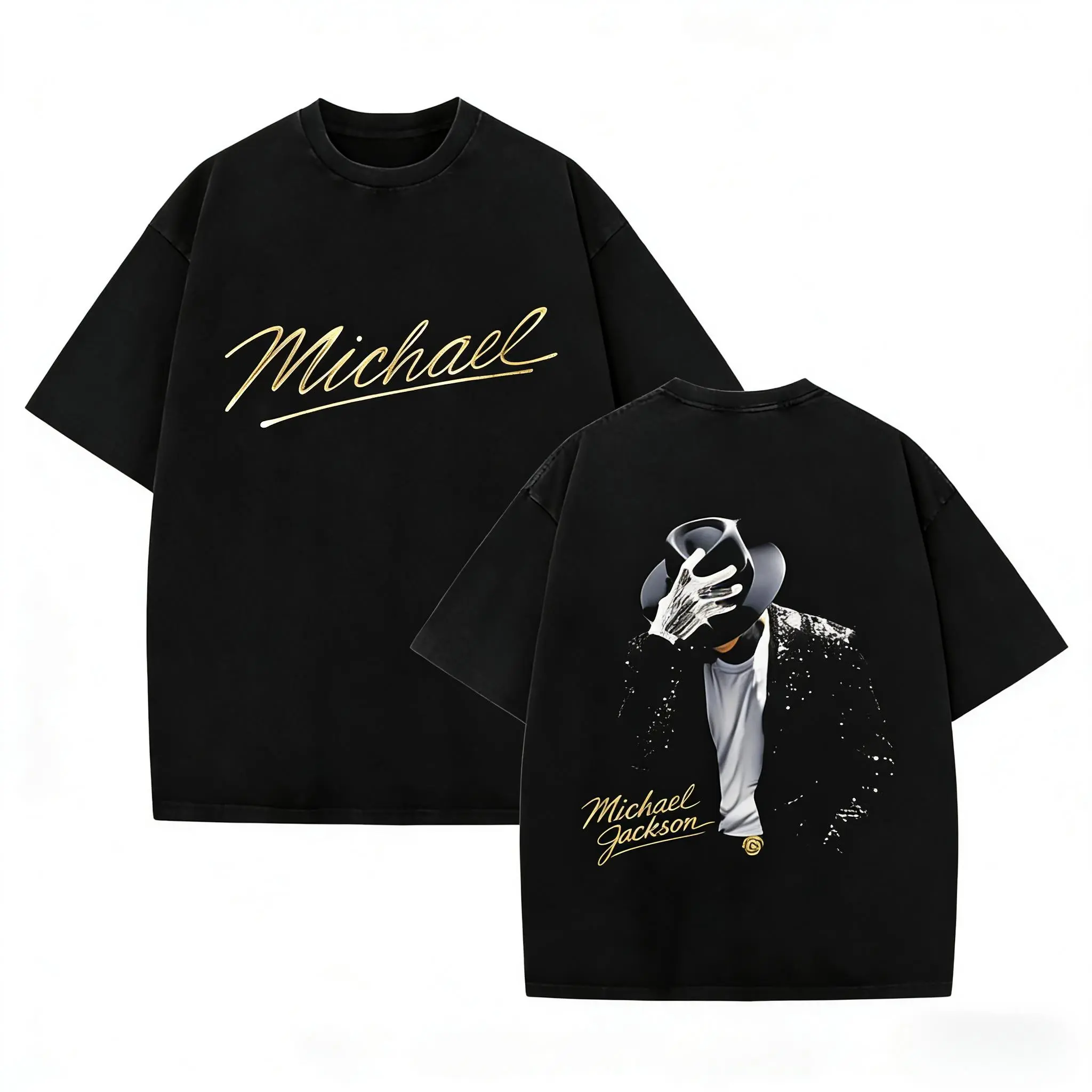 Washed T-shirt,100% cotton, featuring Michael Jackson's iconic