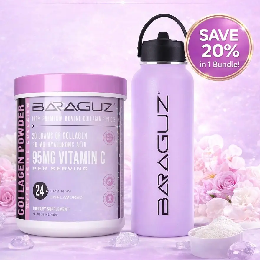 Premium Collagen Powder + Bottle Combo – Improve Skin, Hair & Nails for Radiant Beauty