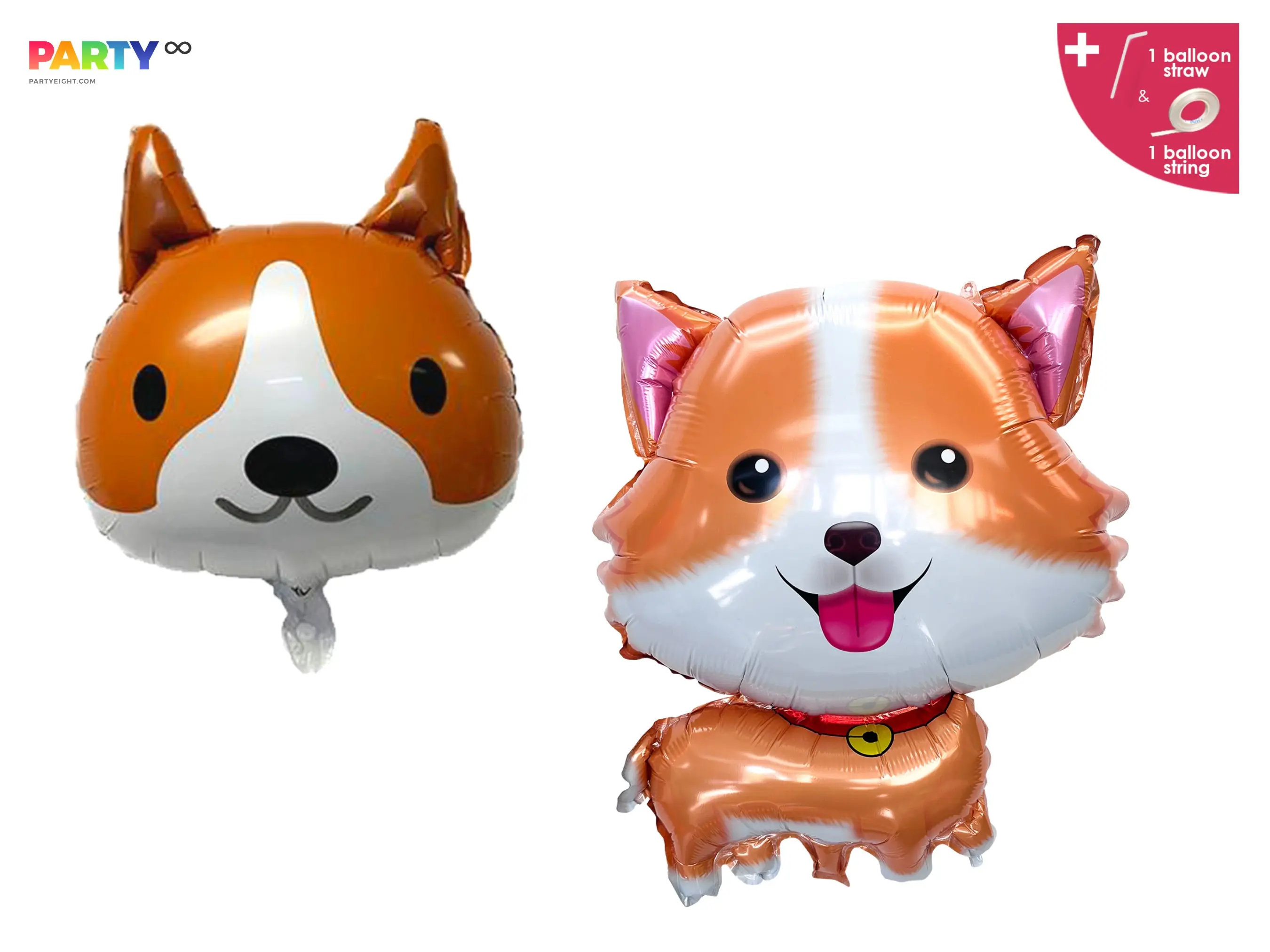 Corgi Balloon | Corgi Birthday | Lets Pawty Corgi Party Decorations | Dog Balloon | Corgi Dog Puppy Birthday Party Decorations