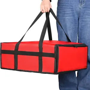 Thermal Insulated Pizza Carrier Bag, 20x20" Large Size Food Delivery Bag, Heat Preservation Bag for Professional Delivery Service & Daily Use