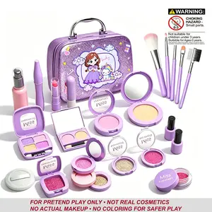22-Piece Princess Makeup Set for Kids, Realistic Look, Safe Non-Toxic, Includes Eyeshadow Palette & Brushes, Perfect Gift for Girls Ages 3+, Pretend Play Set