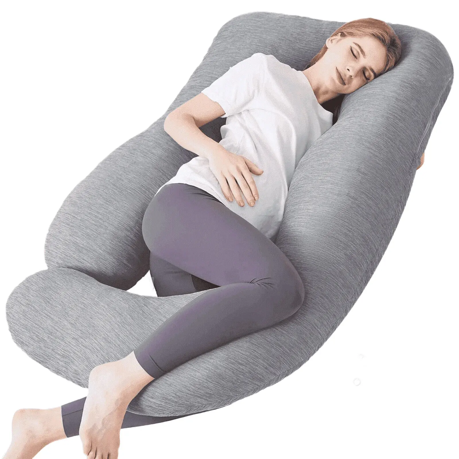 COOKEY Pregnancy Pillow Cooling,U Shaped Full Body Maternity Pillows for Belly and Back Support,Super Breathable for Hot Sleeper