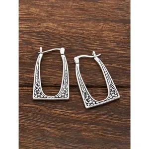 Vintage Texture Metal Design Hoop Earrings, 2024 New Style Boho Style Bohemian Fashion Jewelry for Women Girlfriend Gifts, Classic Fashion Accessories for Daily Wear