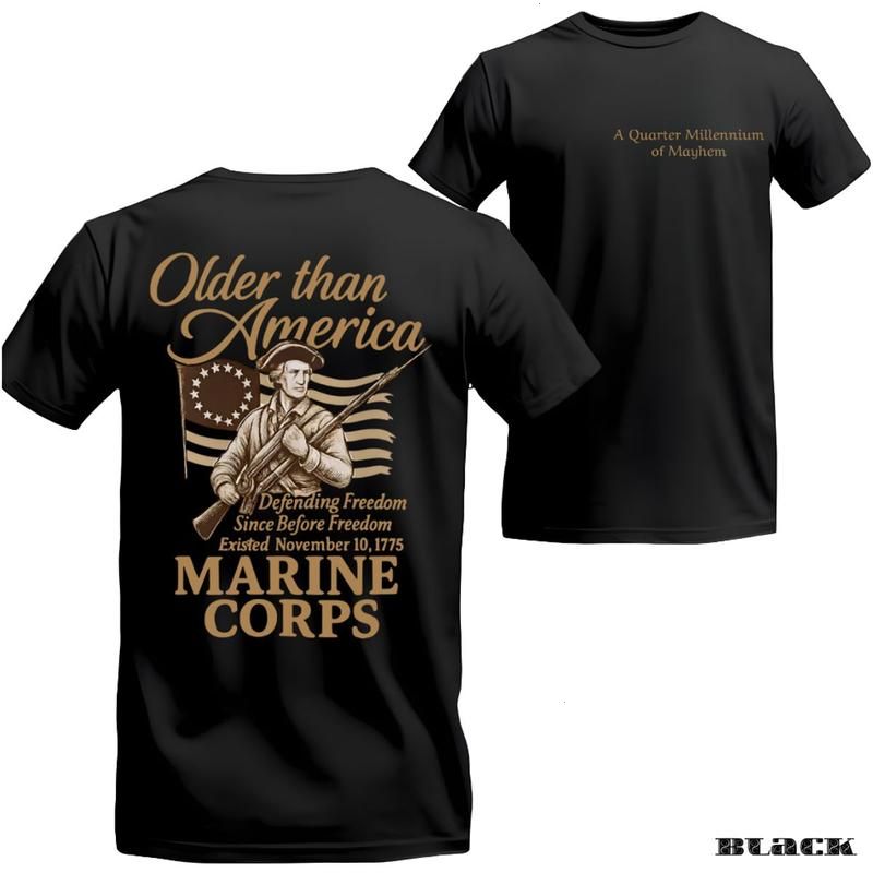 Us Marine Corps 250th Birthday Shirt, Marine Brotherhood “Semper Fidelis” Hoodie, Unisex Casual Graphic T-Shirts