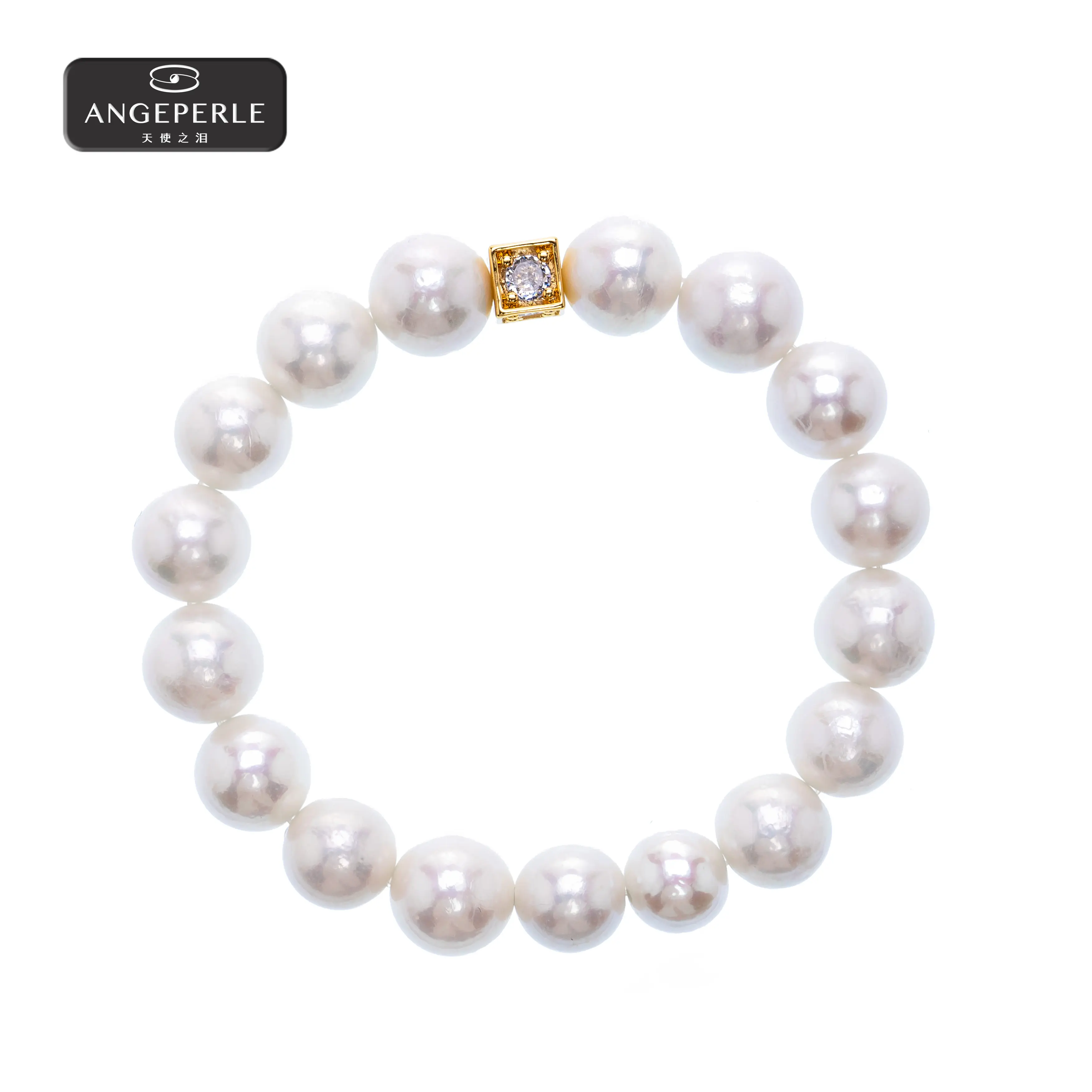 ANGEPERLE Alloy and Freshwater Pearl Gablily Bracelet 9-11mm TSAW229