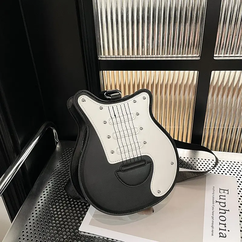 Women's Guitar Shape Crossbody Bag - Messenger Bag for Women with Adjustable Strap, Casual Chic Music-Inspired Fashion Statement Handbag