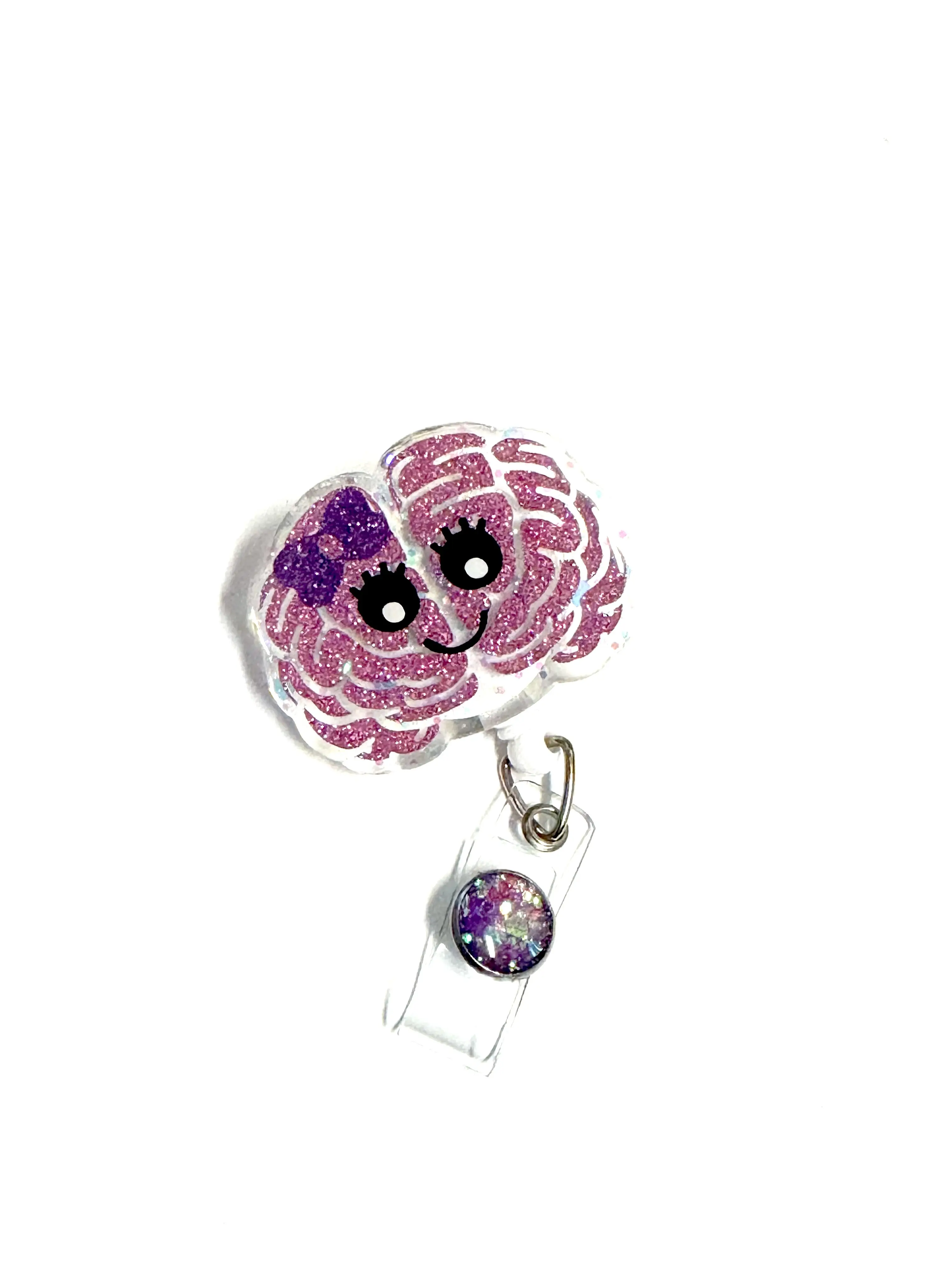 Brain Badge Reel, 2”, Retractable Swivel Alligator Clip, Nurse, Medical, Neurologist