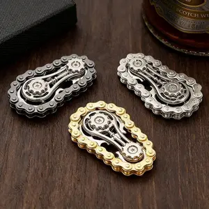 Colorful Metal Gear Chain Fidget Spinner Stress Relief Toy Car Chain with Large and Small Gears Advanced Handheld Spiral Spinner