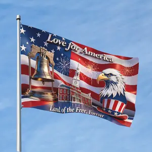 3x5 ft Patriotic American Flag, 250th Anniversary Edition, Distressed American Flag Print with Bald Eagle Design, Made of High-Quality Polyester Fabric, Weather-Resistant and Fading-Resistant, Washable, Suitable for All Purposes