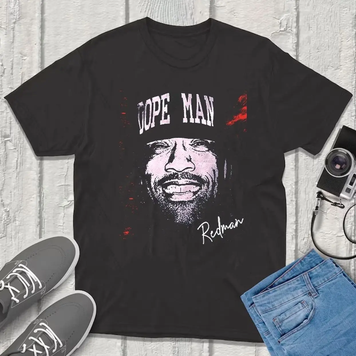 Rare Dopeman Of Redman Funky Cotton Unisex T- Shirt Black Full Size NZ270 E