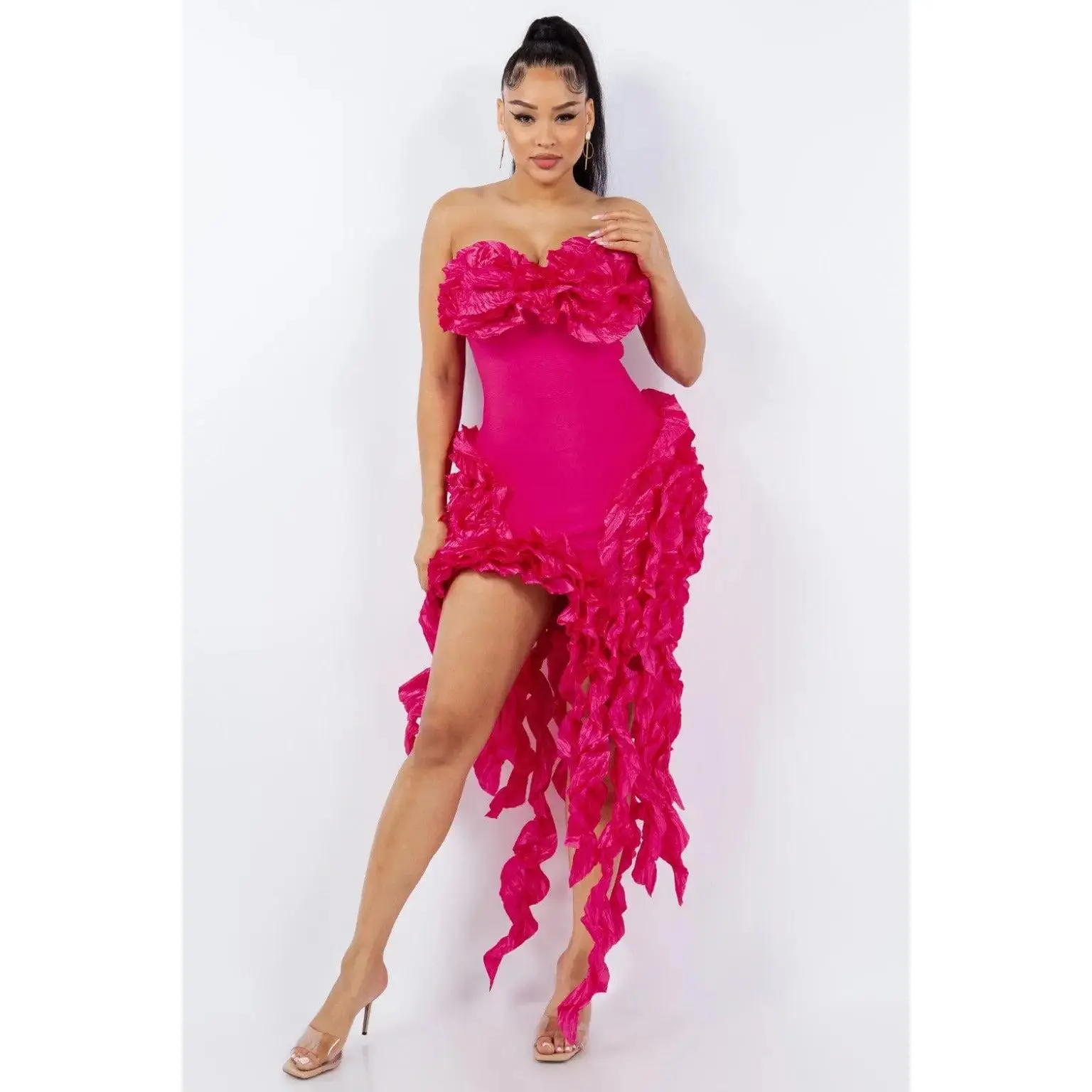Women's Formal Sunkissed Pink Fringe Mini Dress, Statement Piece for Birthday Events, Flattering Fit for Loveable Occasions