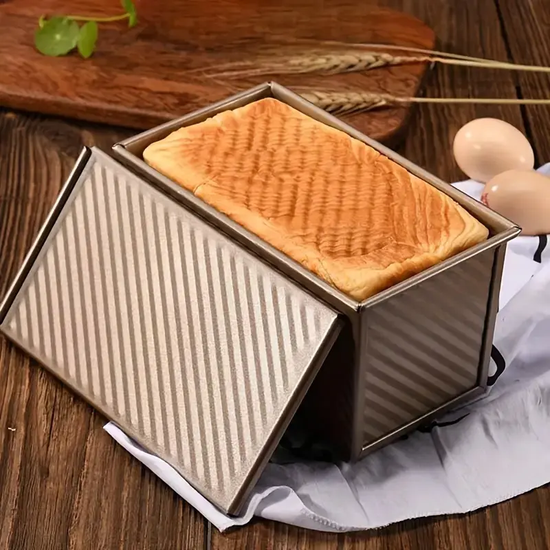Non-Stick Toast Mold with Lid, Wave Bread Box, Carbon Steel Baking Tray, Essential Kitchen Tool for Sandwiches and Cakes, High Quality Bakeware