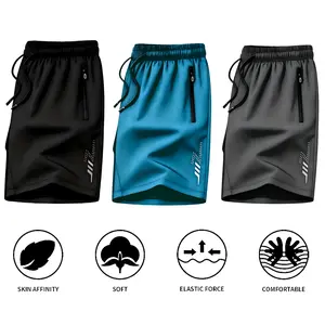 TOOTD Selected Men’s Shorts Set — men’s gym shorts with zipper, drawstring, and elastic waistband; 3-piece set for changing after sweating; runs small.