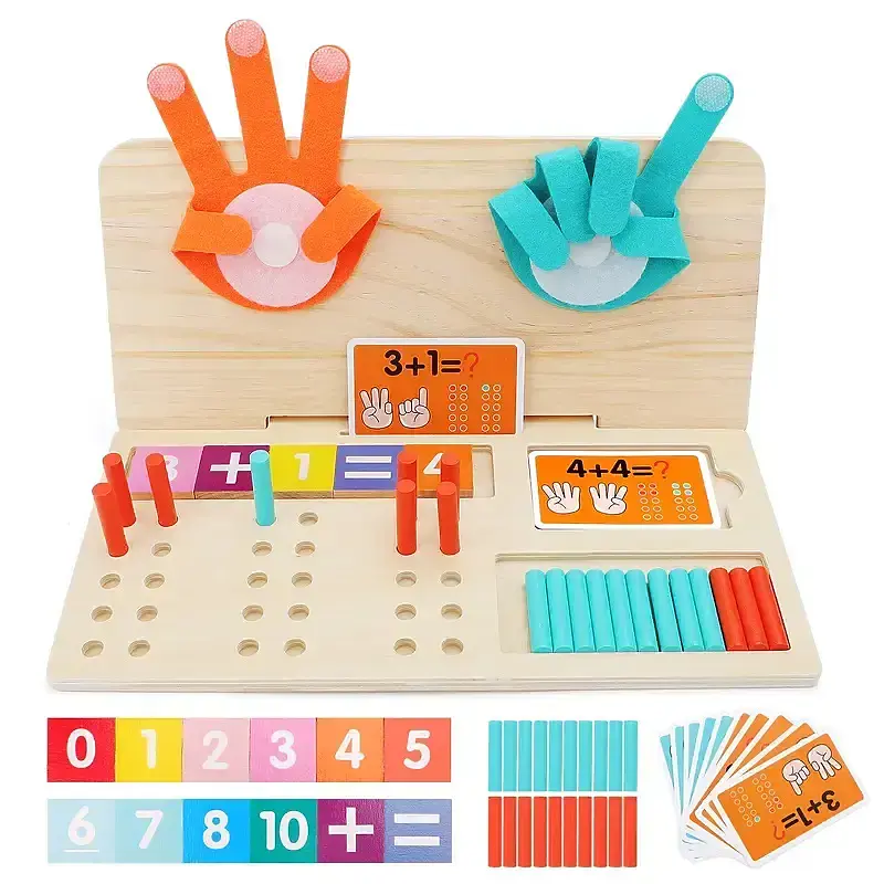 Educational math teaching aids: number counting blocks, finger counting Montessori toy, children’s gift, boys’ and girls’ gift, birthday gift, creative hobby interest item, learning supplies, Mother’s Day gift Colorful