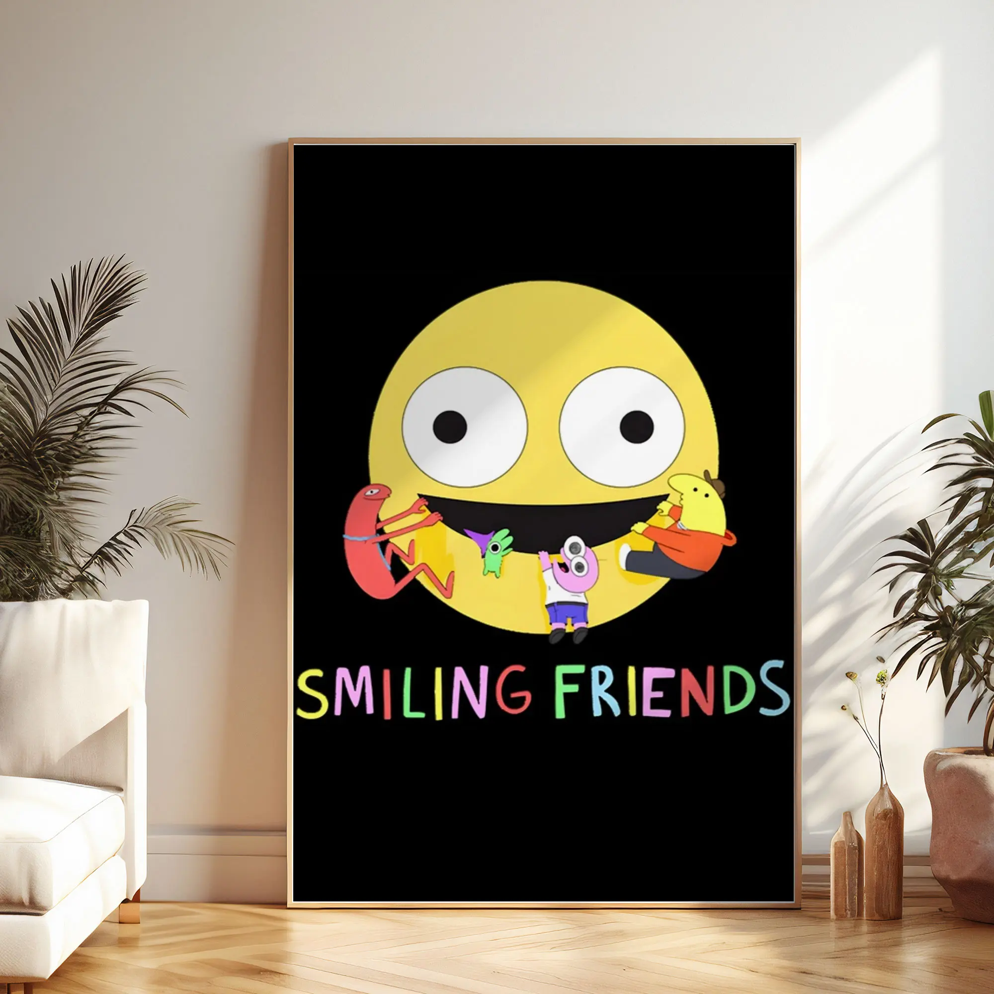 Funny Surreal Smiling Friends Poster – Retro Cartoon Wall Art Print, Cult Adult Swim Animation Aesthetic Unframed Poster for Dorm, Gaming Room, Bedroom & Office Wall Decor